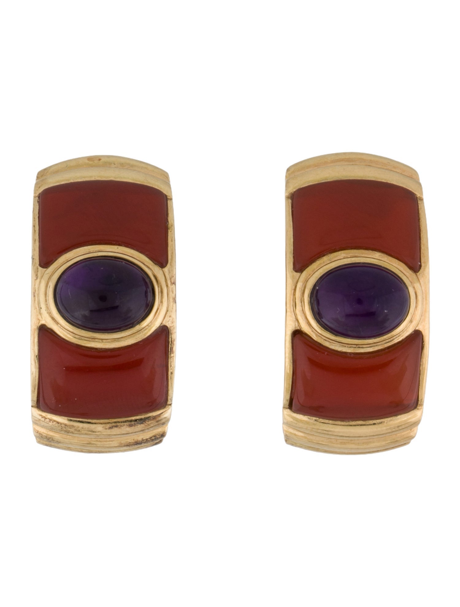 Kai-Yin Lo Carnelian & Amethyst Drop Earclips