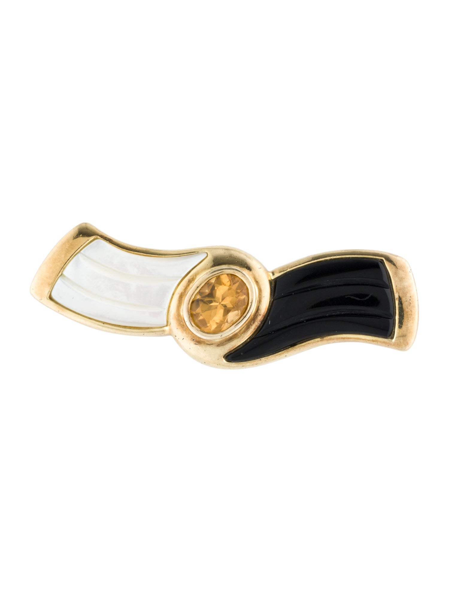 Kai-Yin Lo Mother of Pearl, Citrine & Glass Brooch