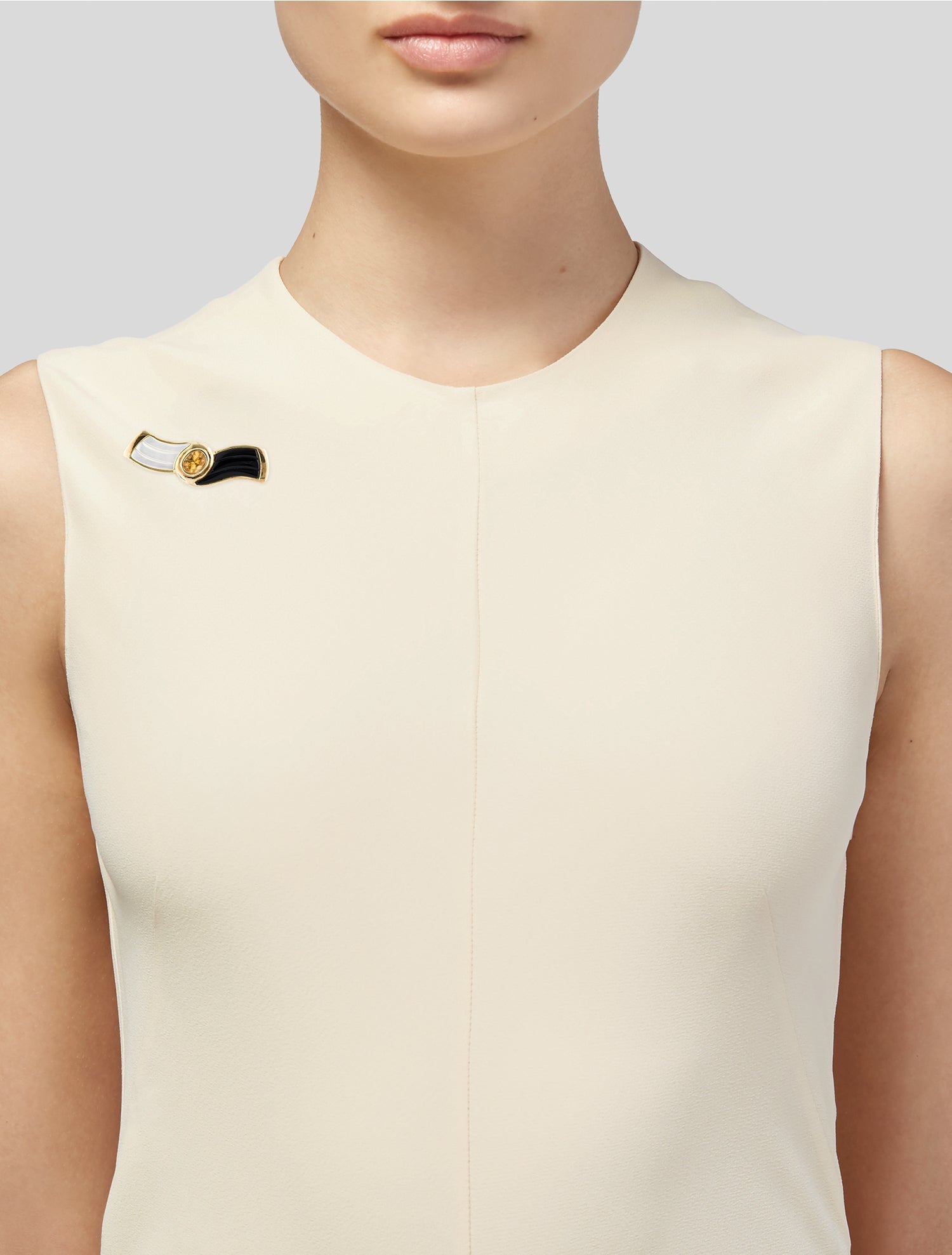 Kai-Yin Lo Mother of Pearl, Citrine & Glass Brooch