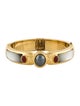 Kai-Yin Lo Metallic Stone & Mother Of Pearl Hinged Bangle Bracelet