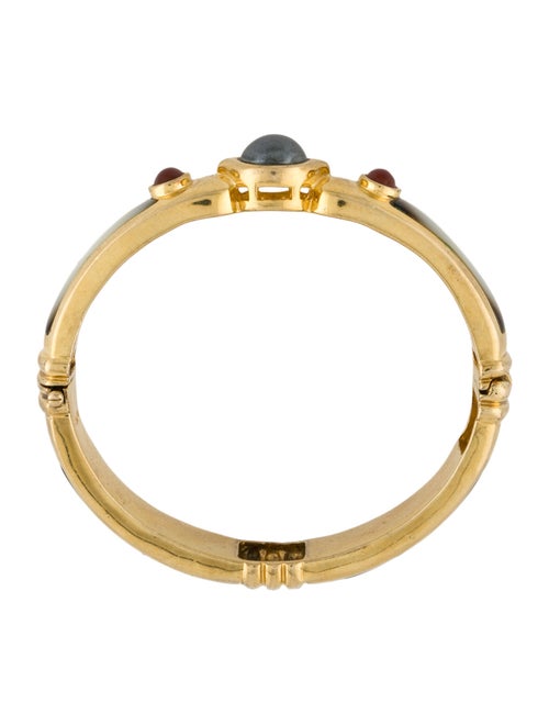 Kai-Yin Lo Metallic Stone & Mother Of Pearl Hinged Bangle Bracelet