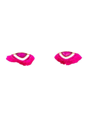 Katerina Makriyianni Stud Vermeil Fringed Earrings