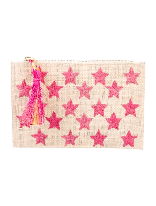 Kayu Raffia Star Clutch Gold