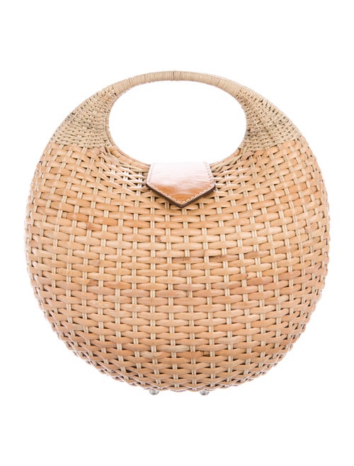 Kayu Raffia Woven Handle Bag Silver