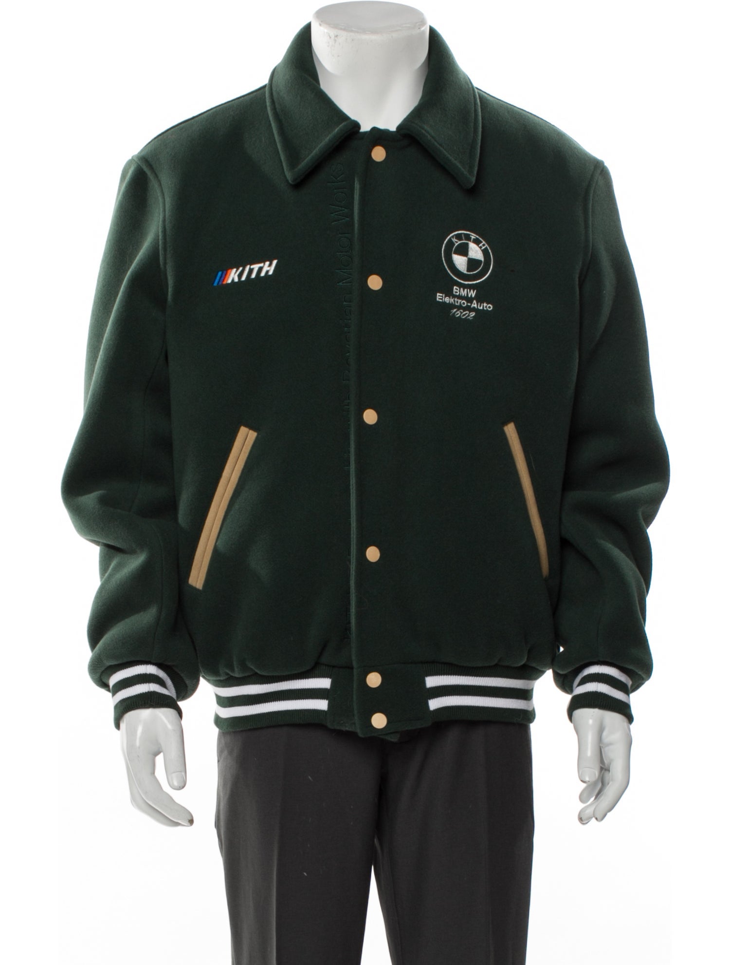 KITH x BMW Virgin Wool Striped Varsity Jacket w/ Tags