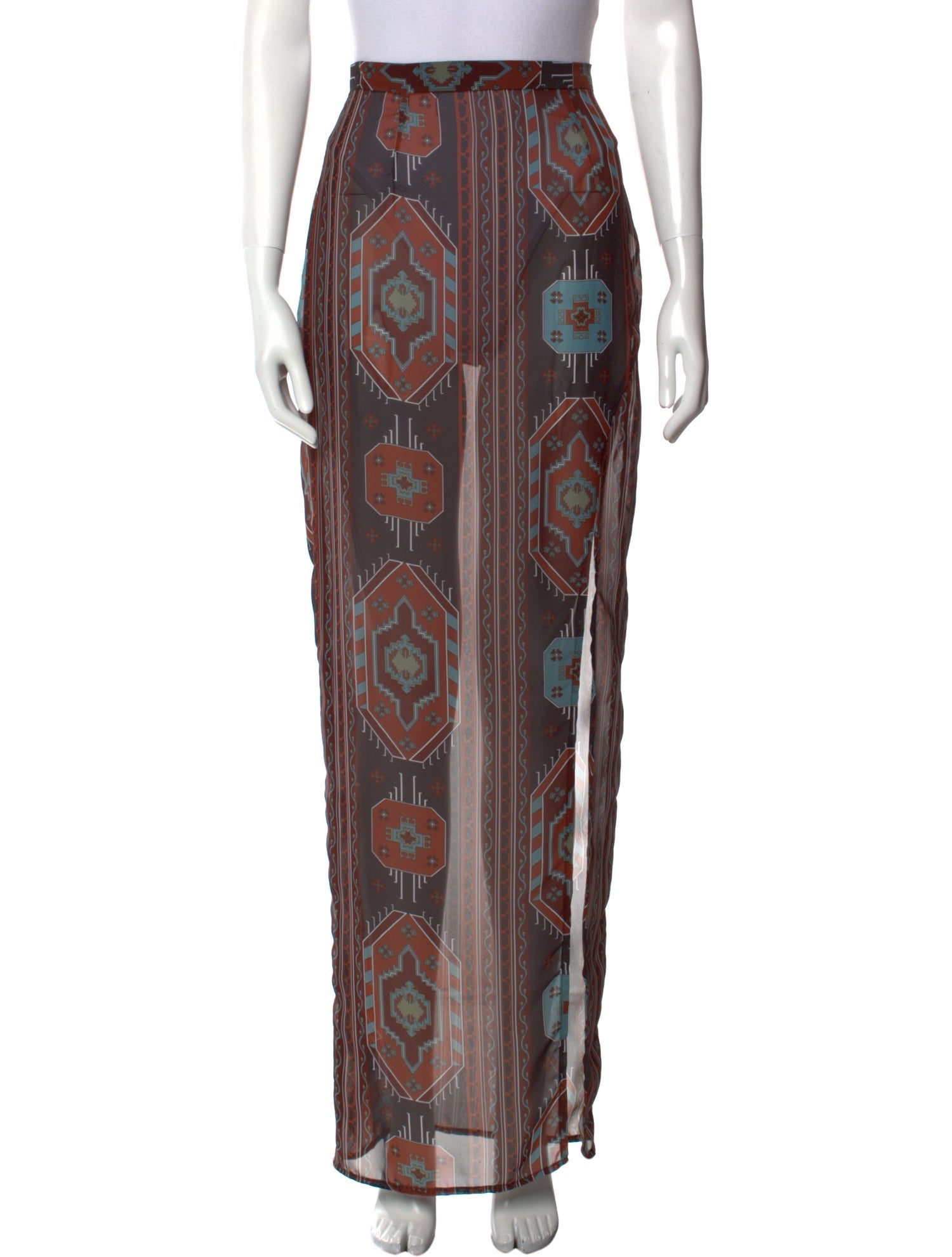 Kelly Bergin Paisley Print Long Skirt