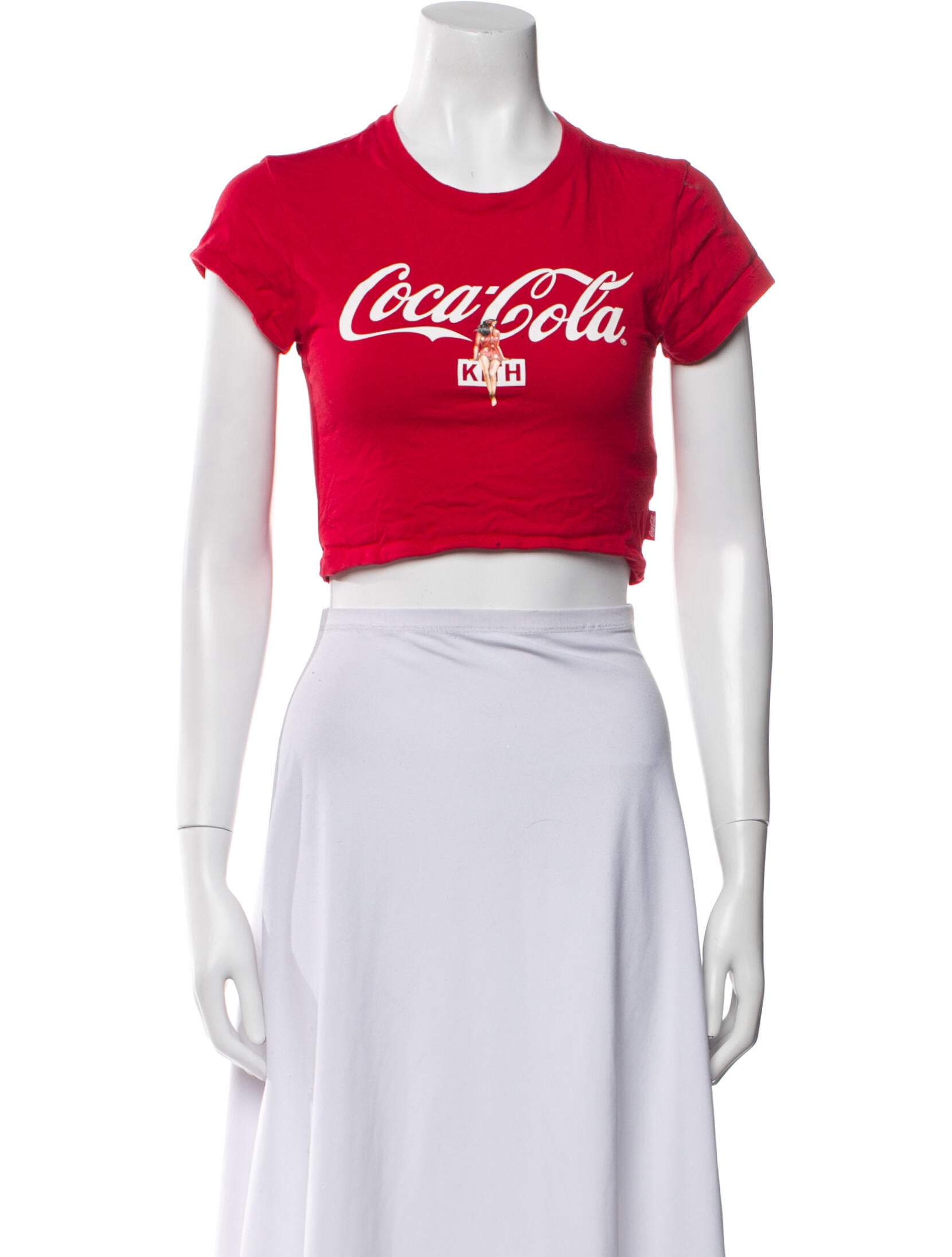 KITH x Coca-Cola Graphic Print Crew Neck Crop Top