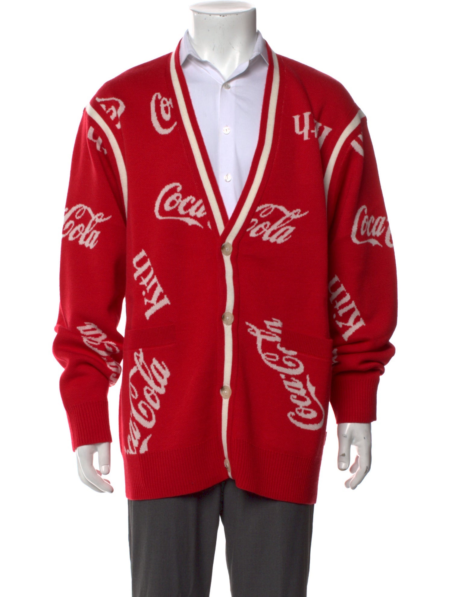 KITH x Coca-Cola Striped V-Neck Cardigan w/ Tags