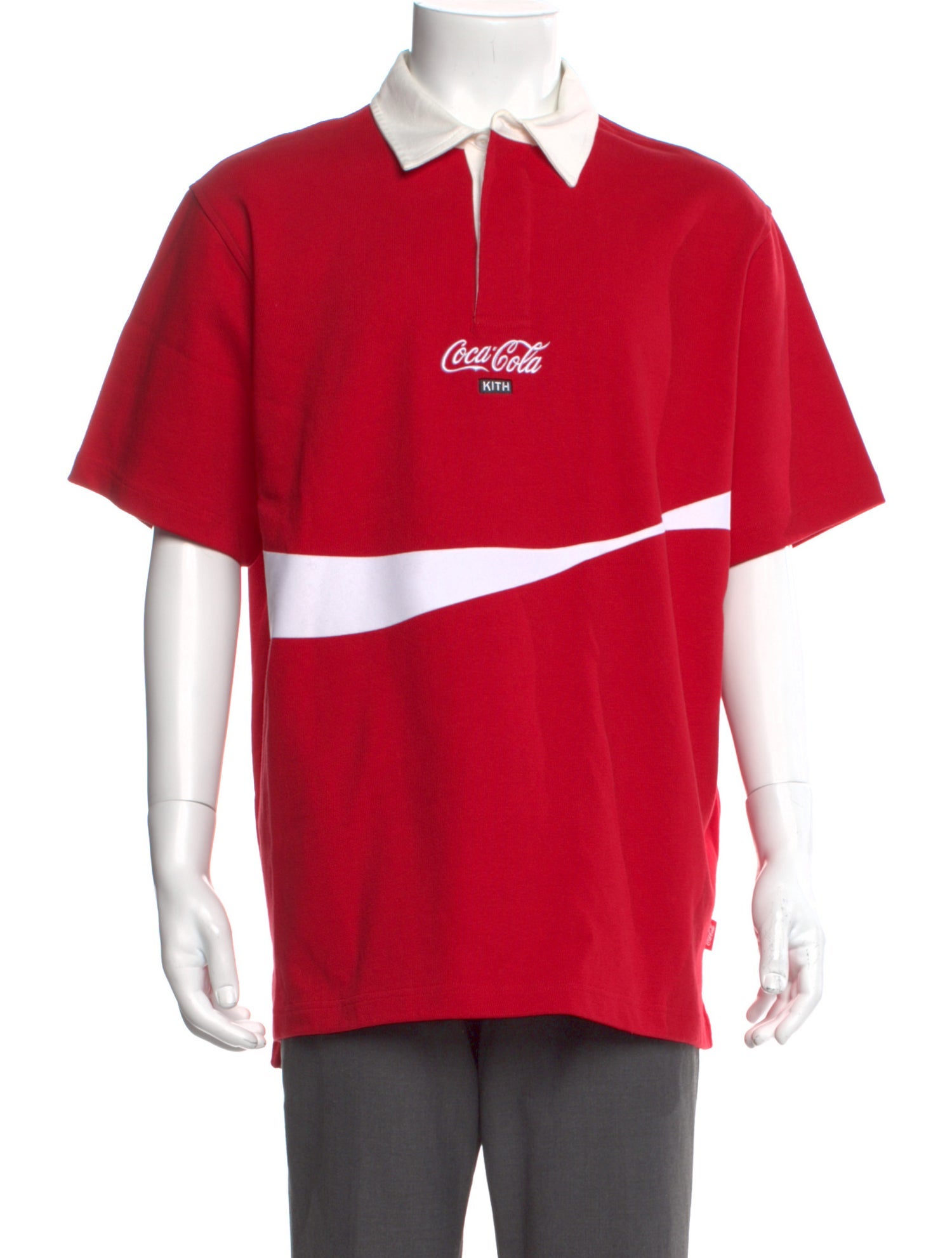 KITH x Coca-Cola Colorblock Pattern Collar Polo Shirt