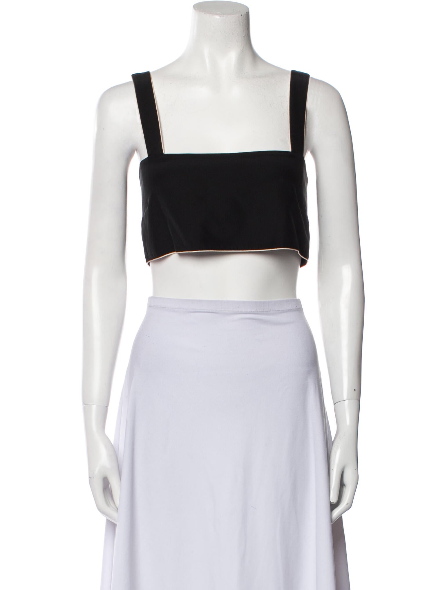 Kiki De Montparnasse Silk Square Neckline Crop Top