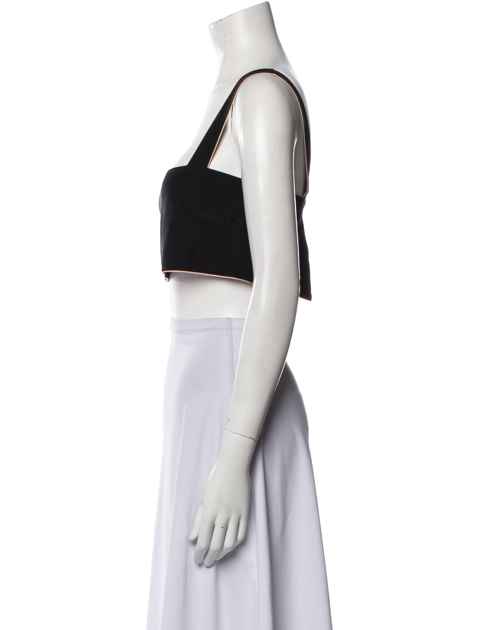 Kiki De Montparnasse Silk Square Neckline Crop Top