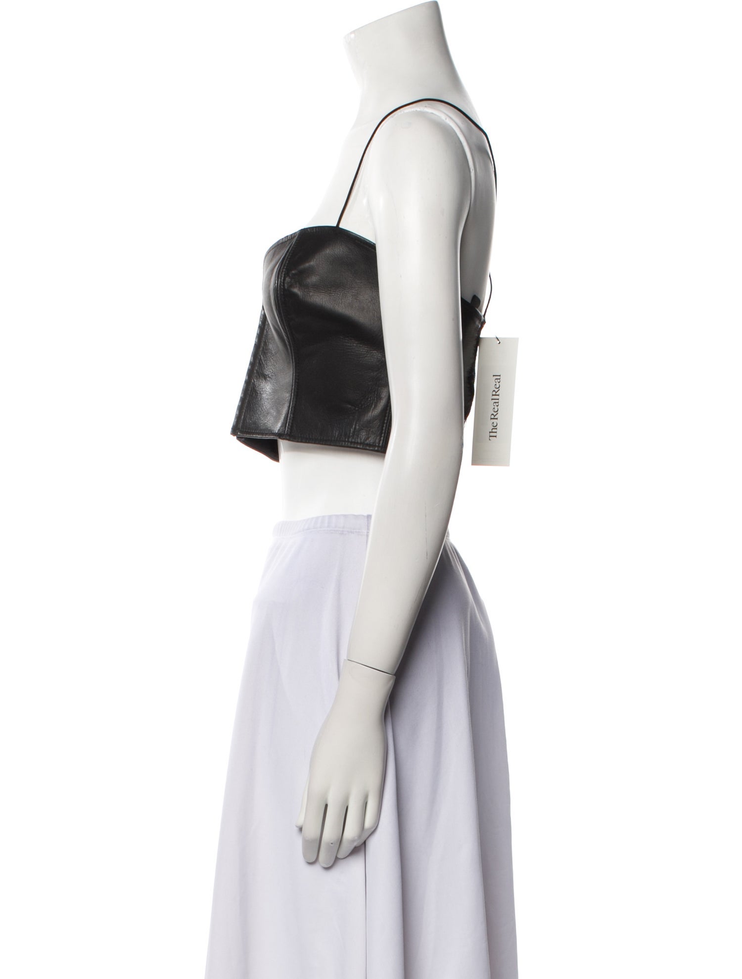 Kiki De Montparnasse Leather Square Neckline Crop Top