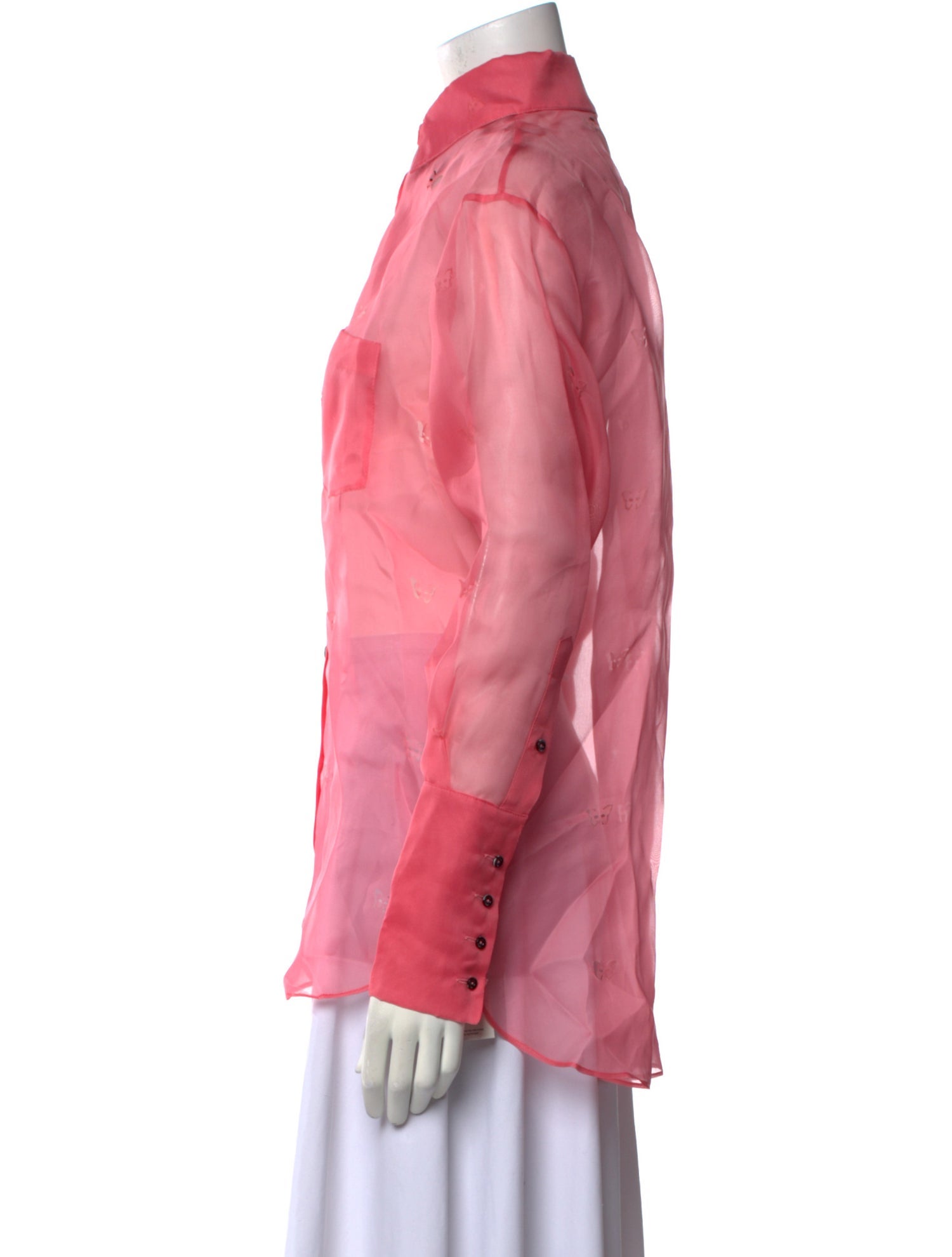 Kiki De Montparnasse Silk Long Sleeve Button-Up Top w/ Tags