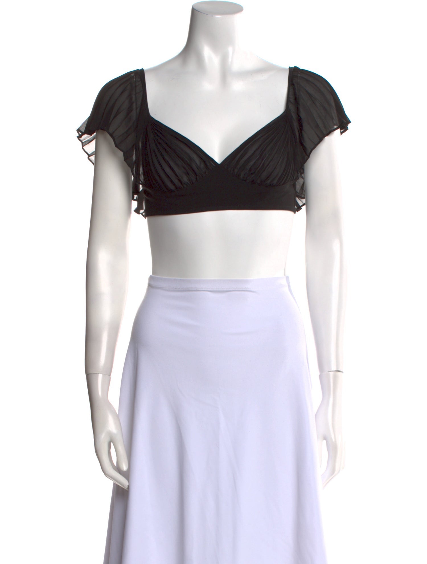 Kiki De Montparnasse Square Neckline Short Sleeve Crop Top w/ Tags