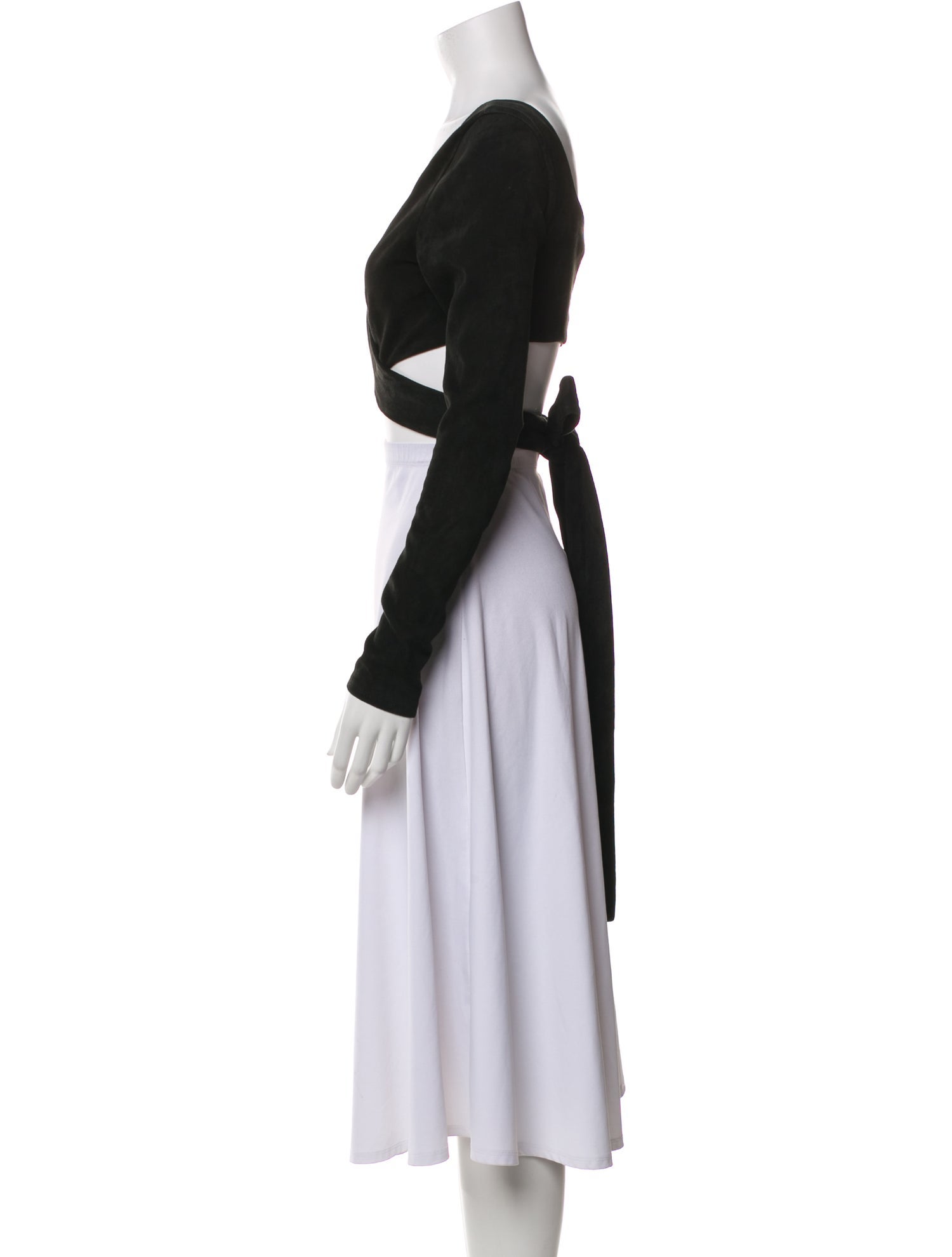 Kiki De Montparnasse Leather V-Neck Crop Top