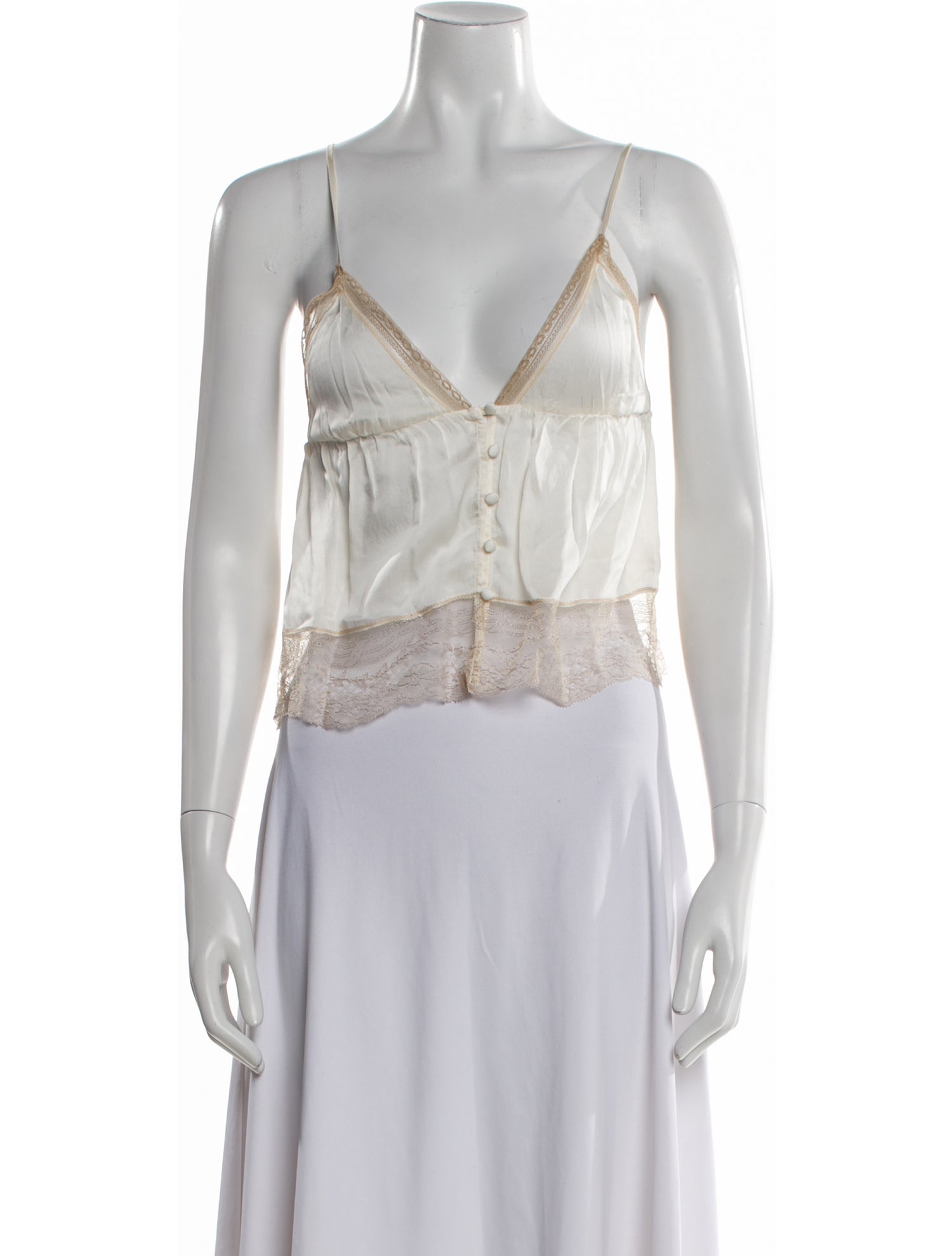 Kiki De Montparnasse Silk V-Neck Crop Top