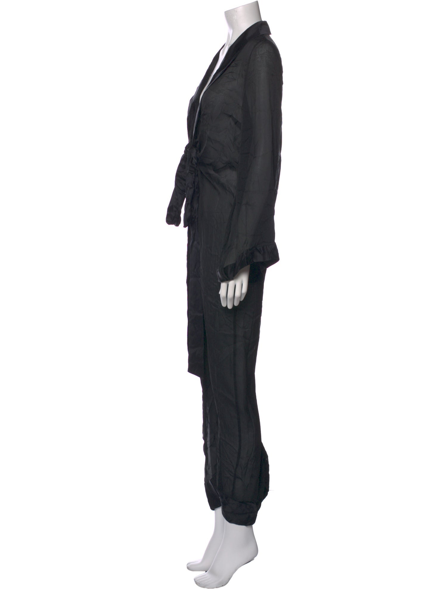 Kiki De Montparnasse Silk Plunge Neckline Jumpsuit