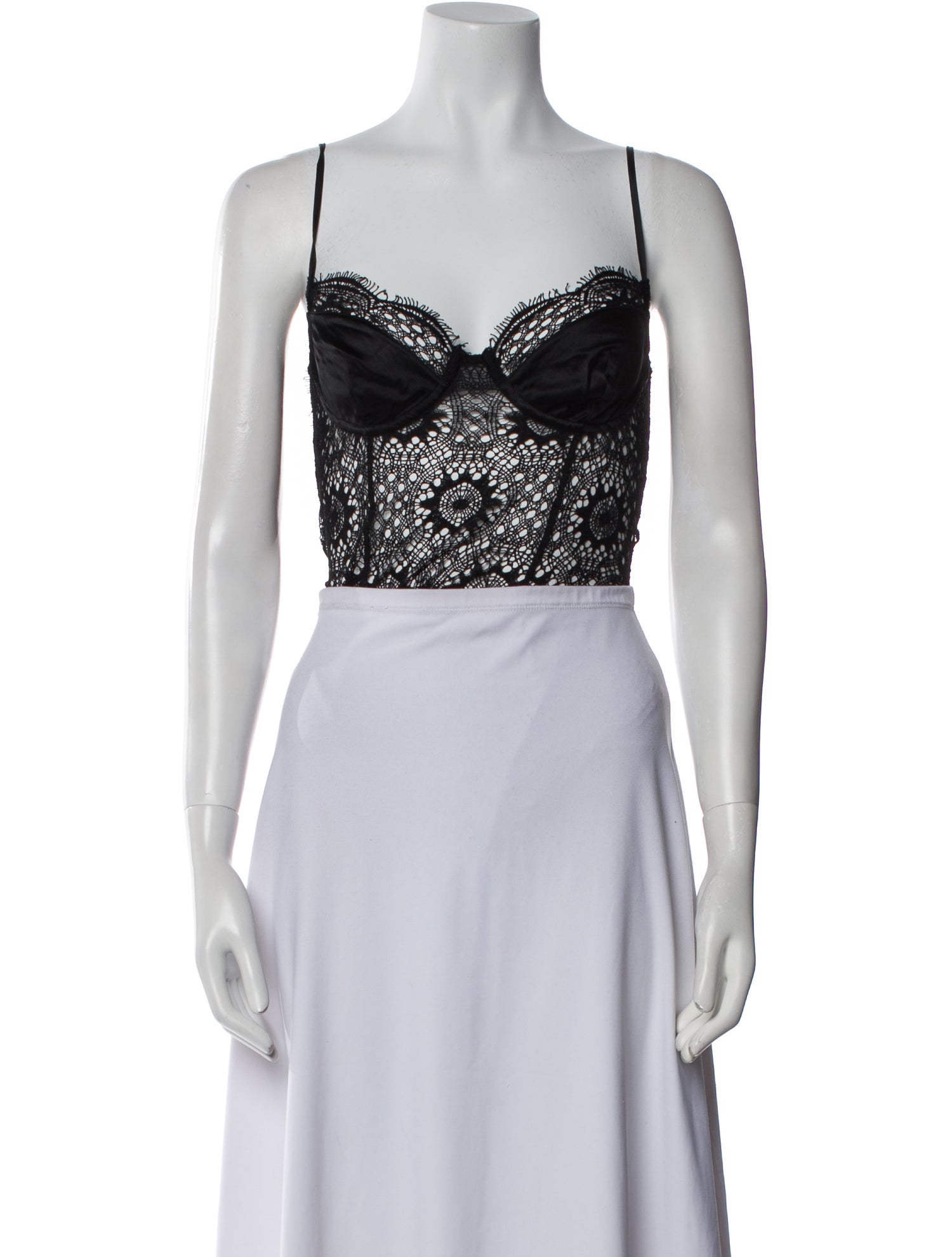 Kiki De Montparnasse Nylon Lace Pattern Crop Top