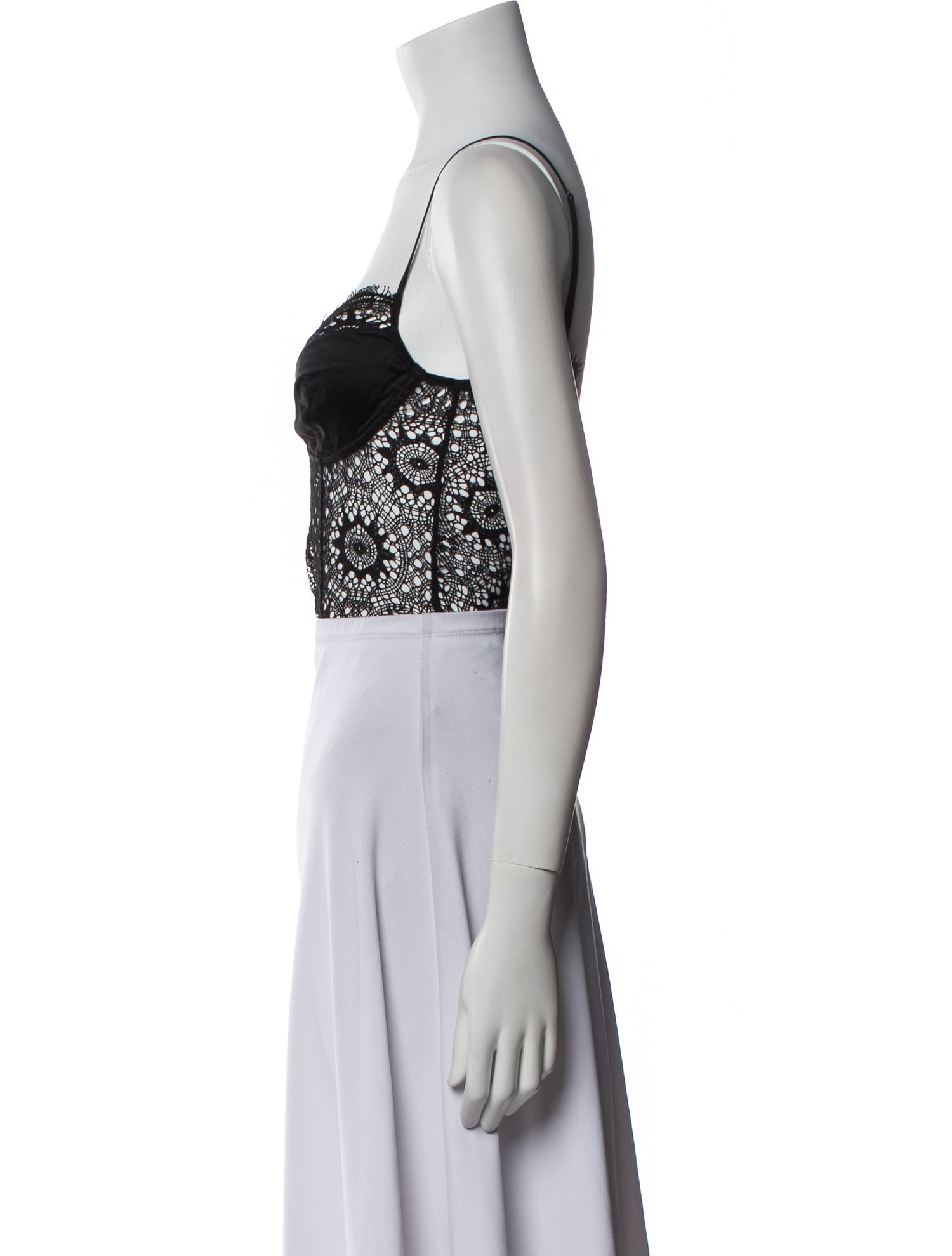 Kiki De Montparnasse Nylon Lace Pattern Crop Top