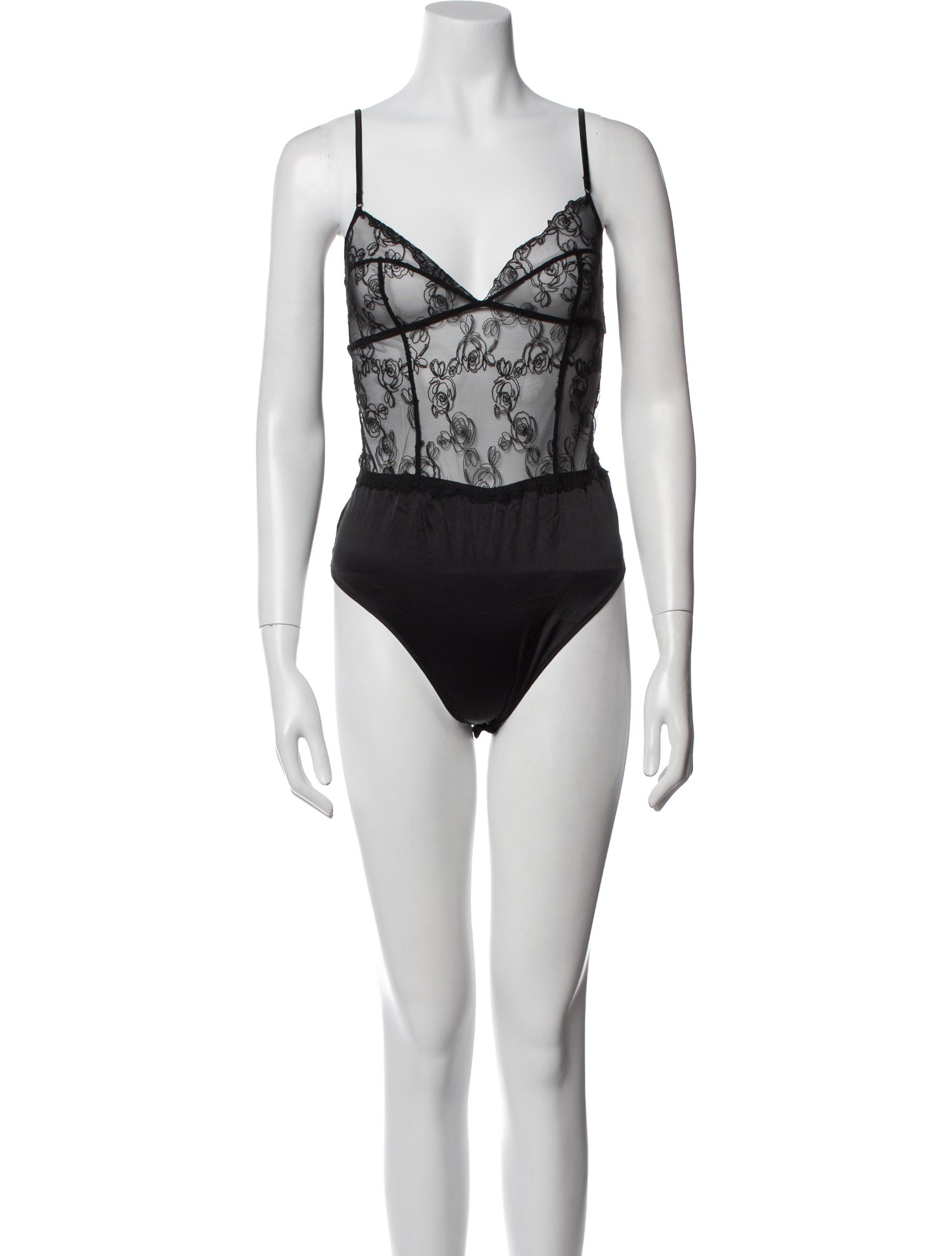 Kiki De Montparnasse Lace Pattern V-Neck Bodysuit w/ Tags