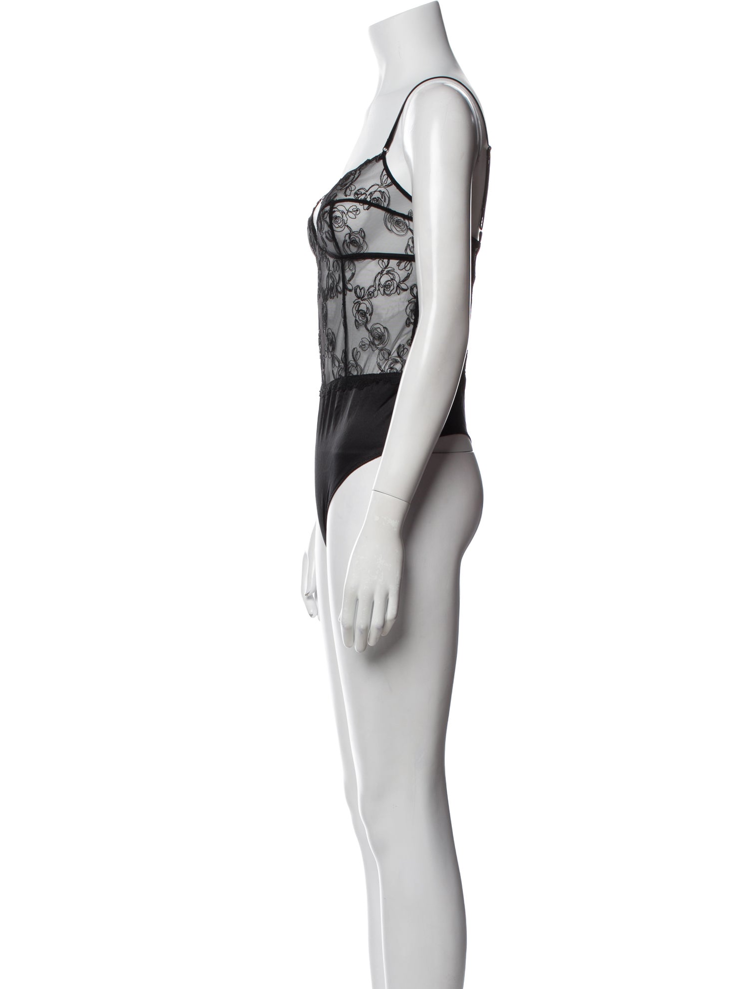 Kiki De Montparnasse Lace Pattern V-Neck Bodysuit w/ Tags