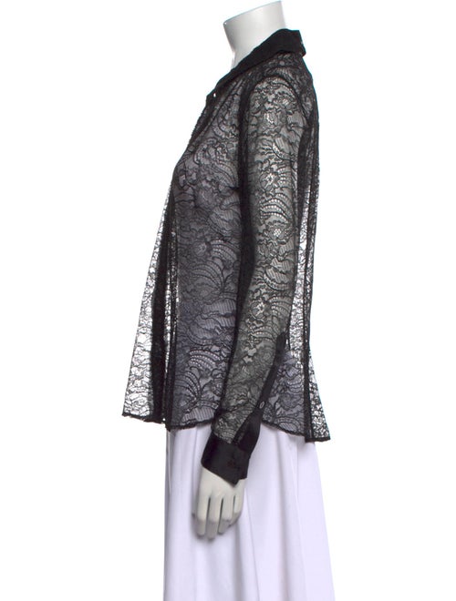 Kiki De Montparnasse Lace Pattern Long Sleeve Button-Up Top