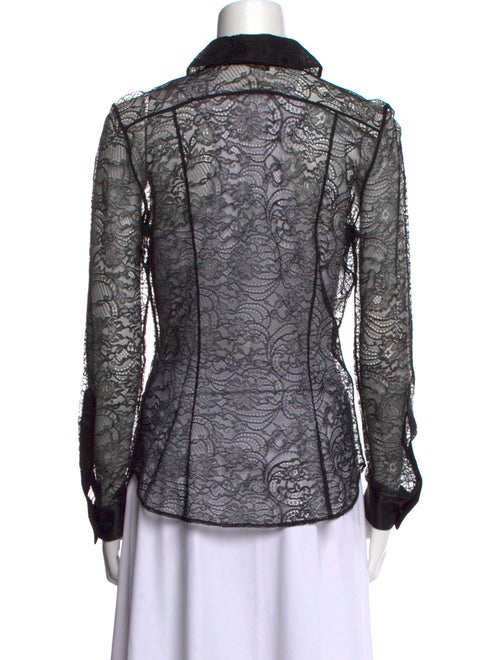 Kiki De Montparnasse Lace Pattern Long Sleeve Button-Up Top