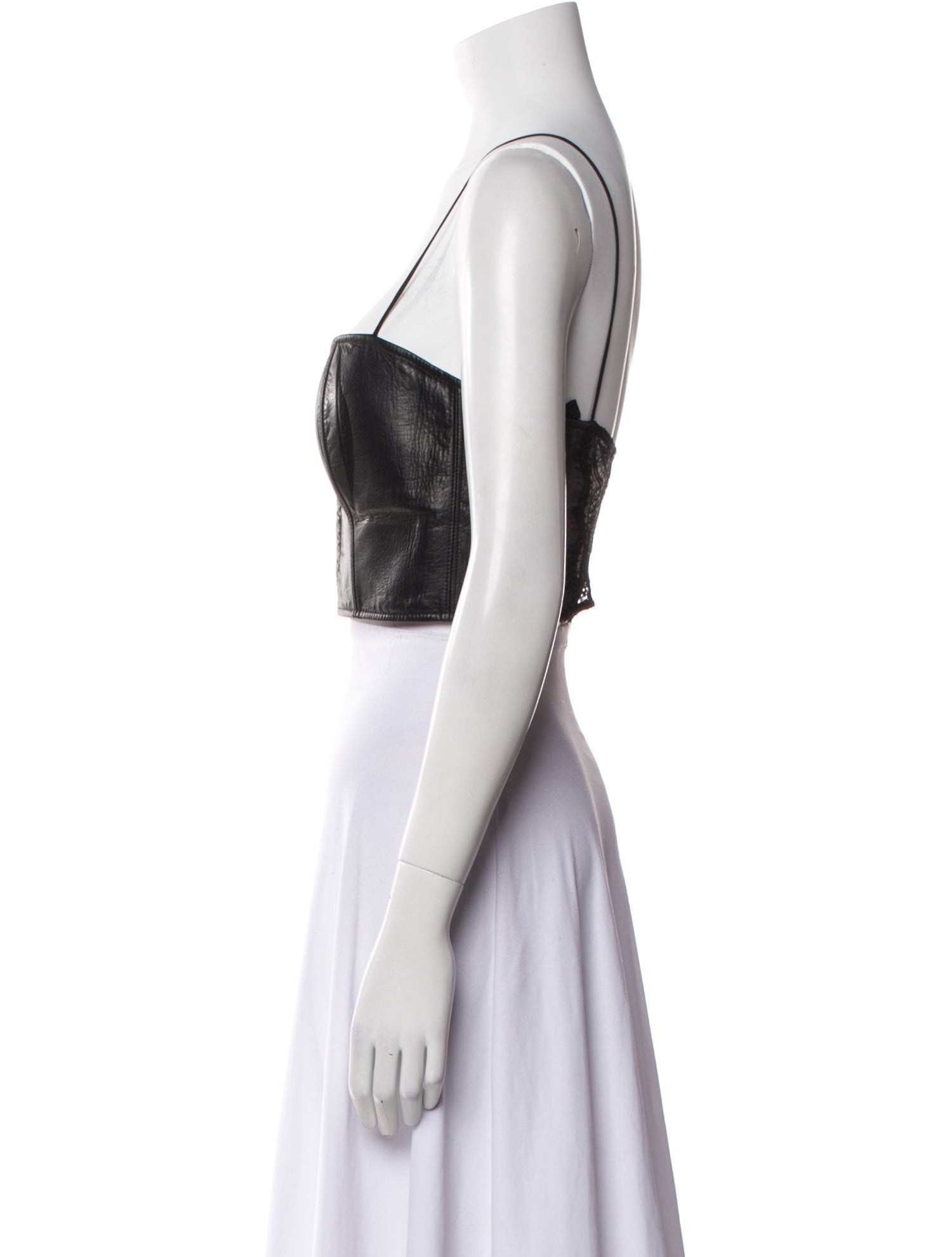 Kiki De Montparnasse Leather Square Neckline Crop Top