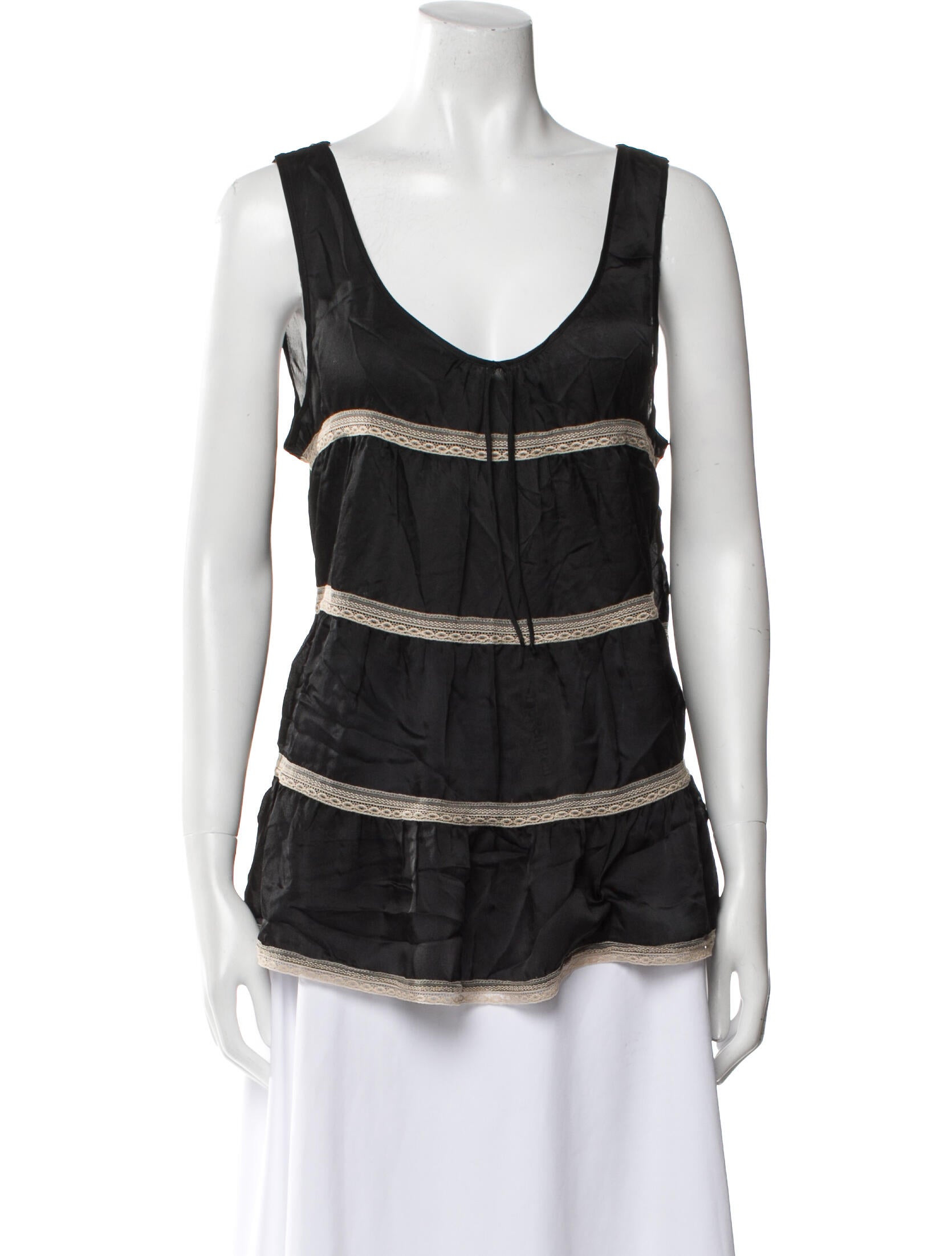 Kiki De Montparnasse Silk Scoop Neck Top