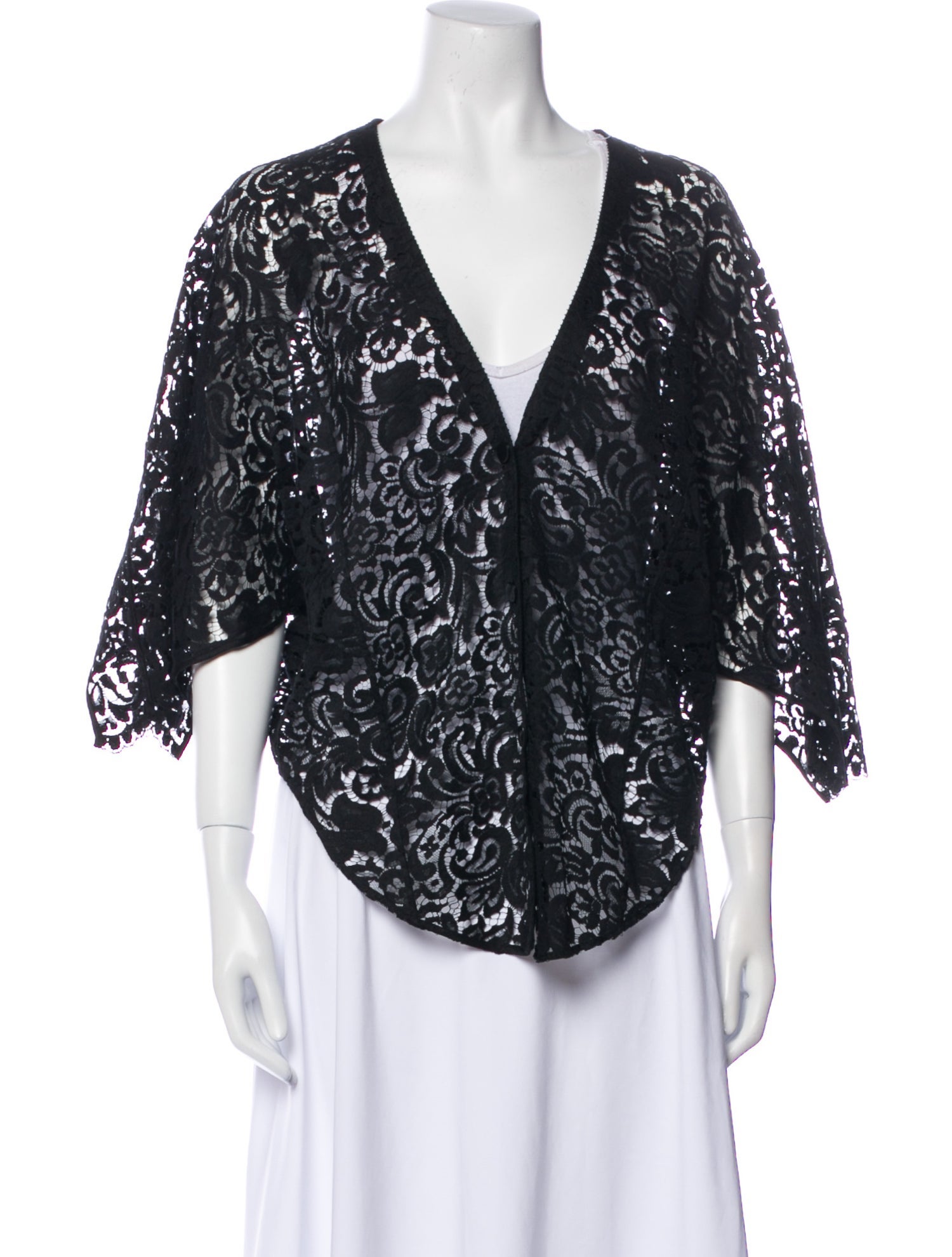 Kiki De Montparnasse Lace Pattern V-Neck Blouse