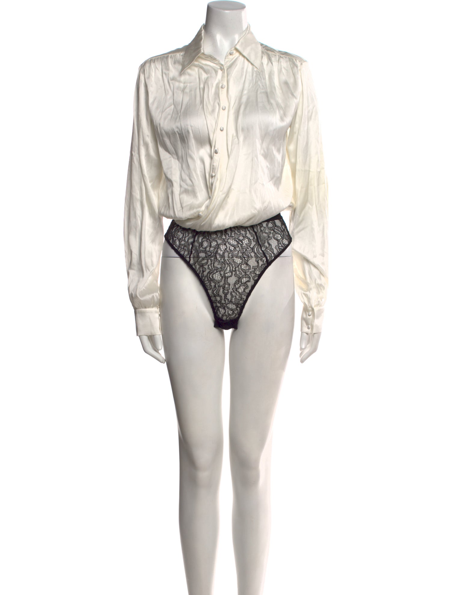 Kiki De Montparnasse Silk Mock Neck Bodysuit