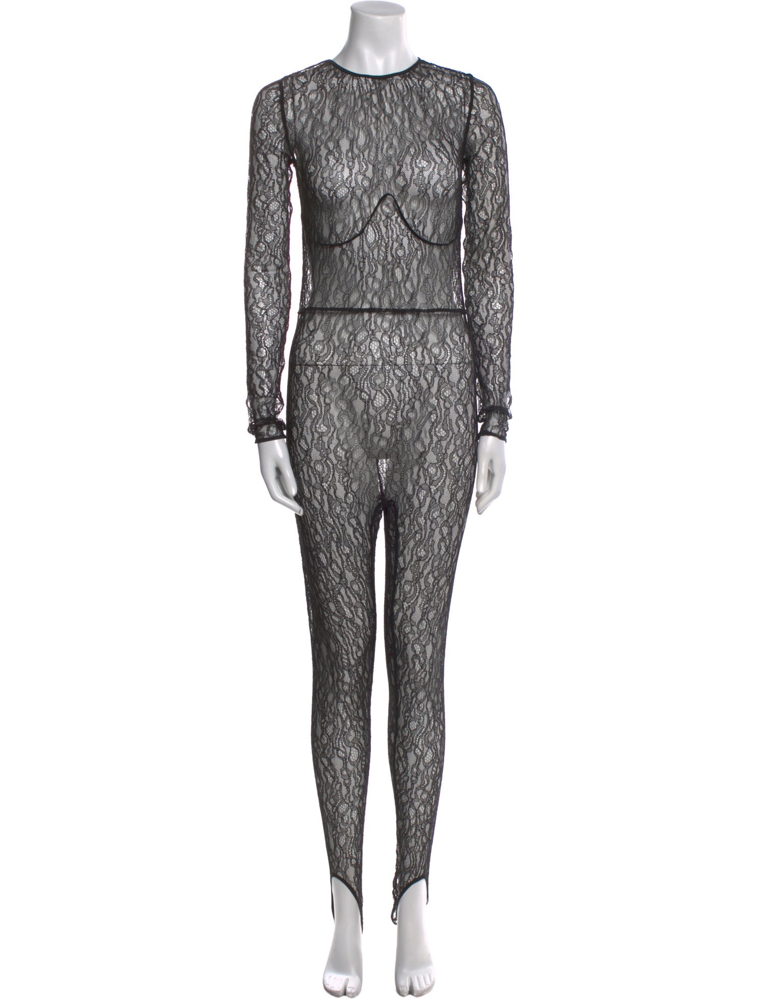 Kiki De Montparnasse Lace Pattern Crew Neck Jumpsuit