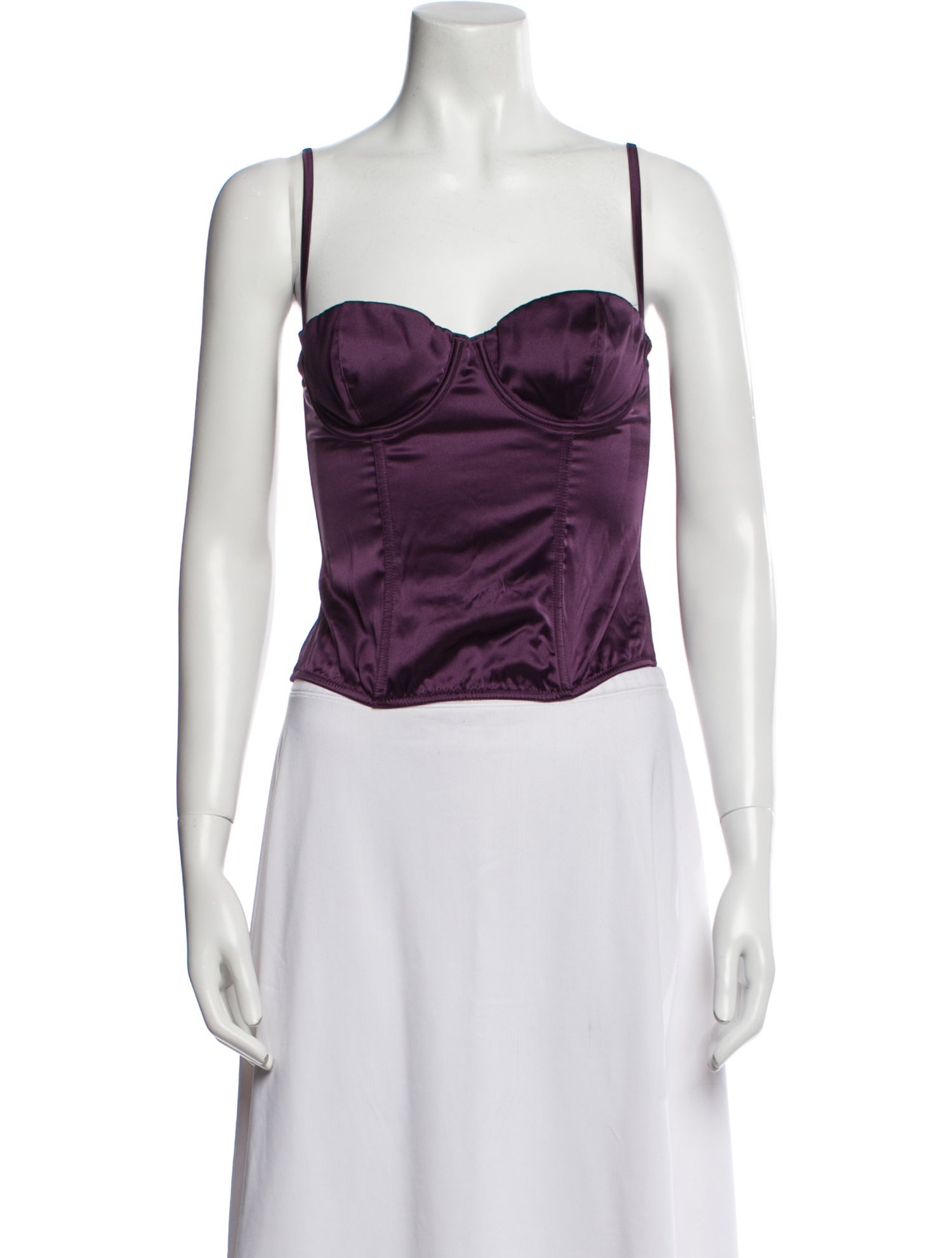 Kiki De Montparnasse Silk Square Neckline Crop Top