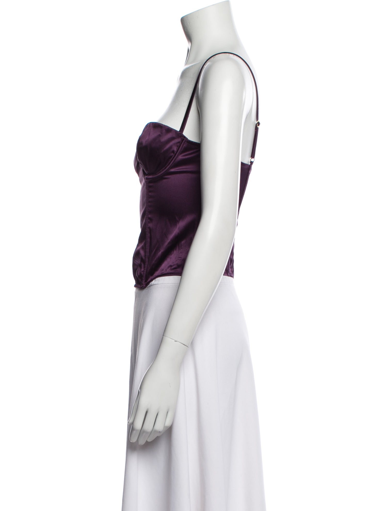 Kiki De Montparnasse Silk Square Neckline Crop Top