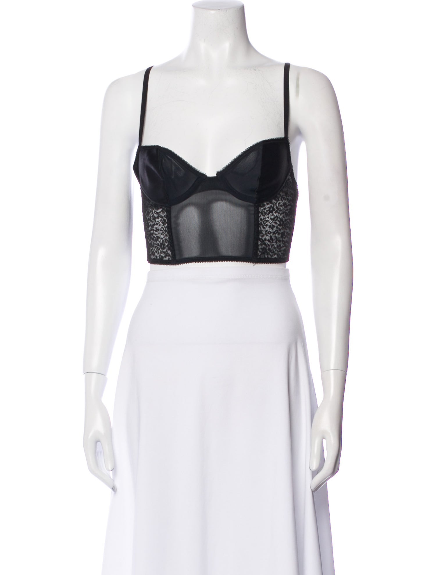 Kiki De Montparnasse Square Neckline Sleeveless Crop Top