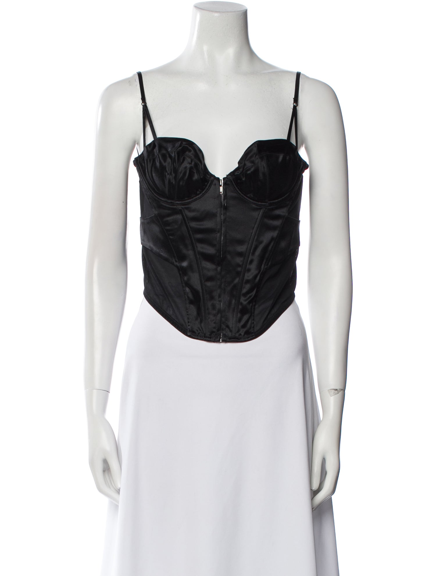 Kiki De Montparnasse Silk Square Neckline Crop Top