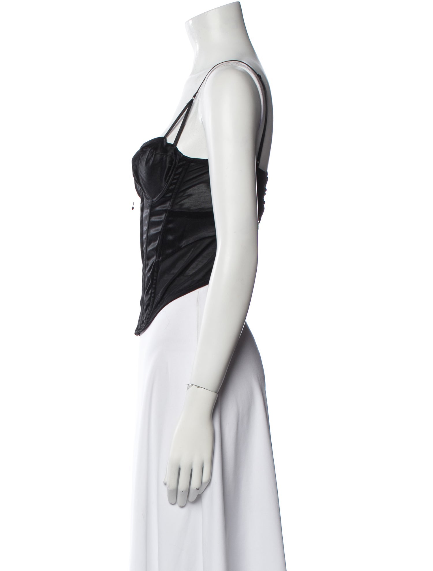 Kiki De Montparnasse Silk Square Neckline Crop Top