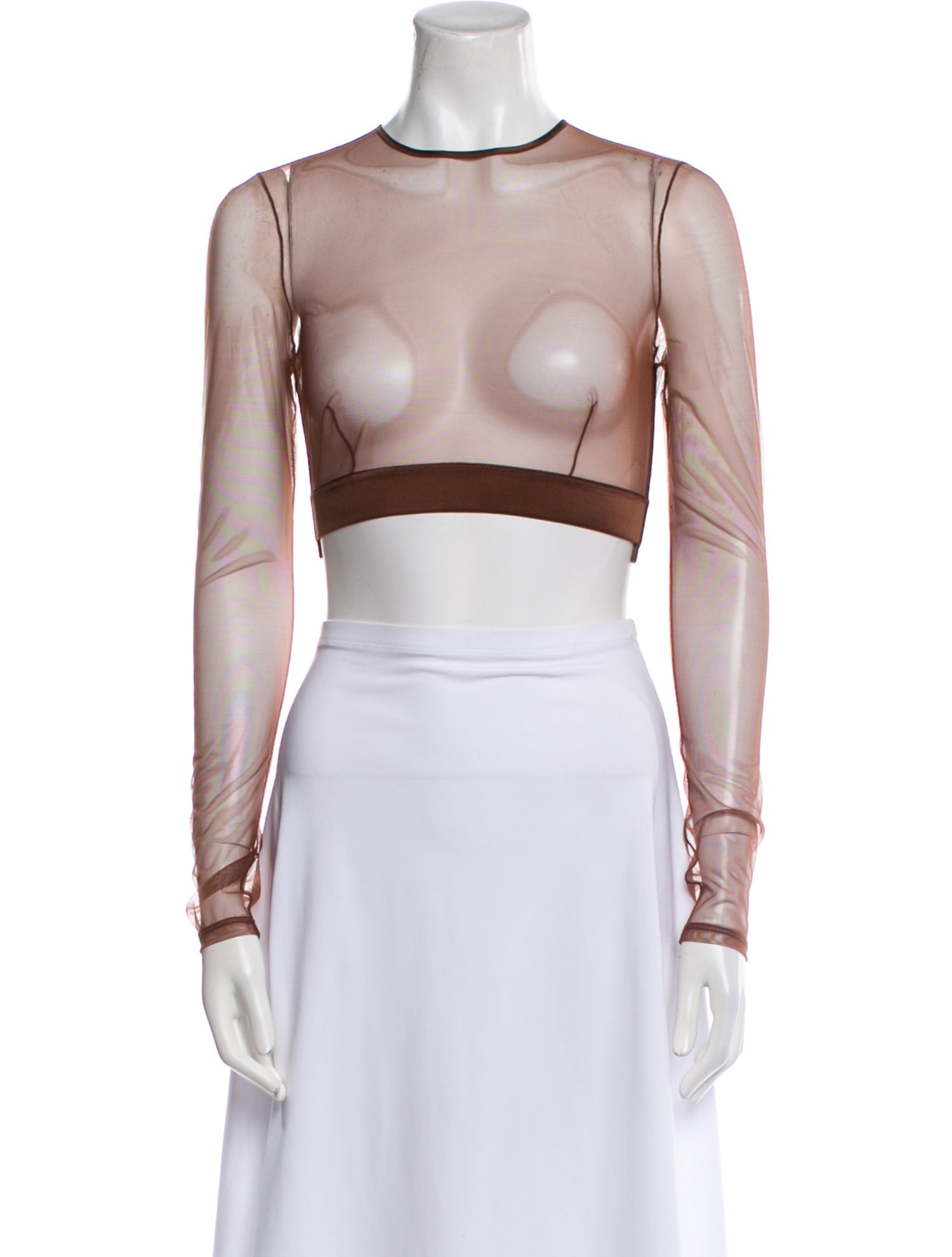 Kiki De Montparnasse Mesh Crew Neck Crop Top