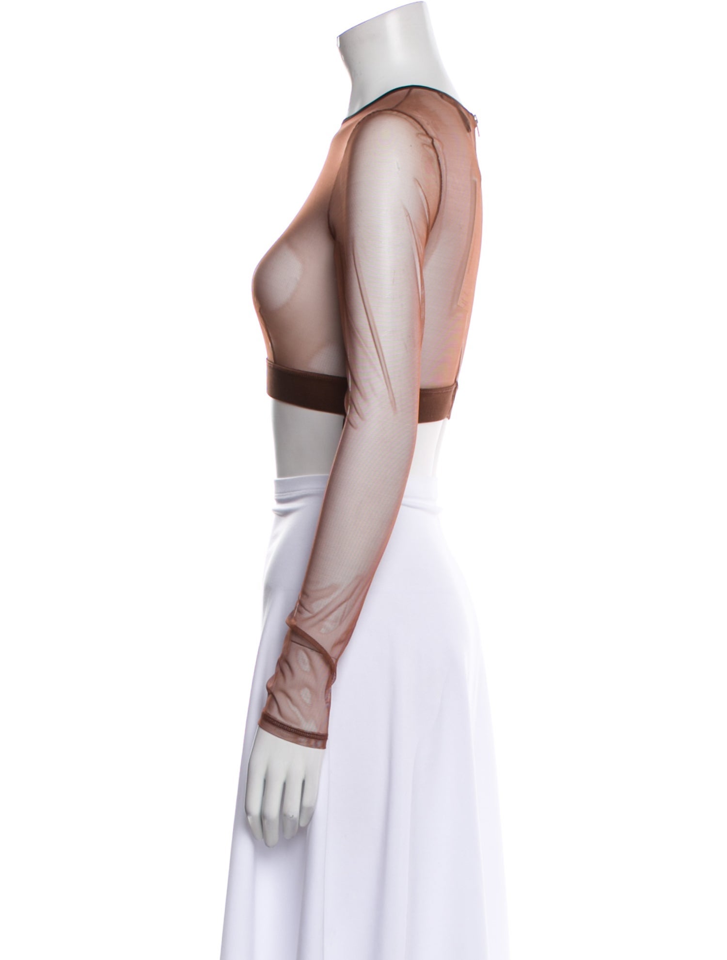 Kiki De Montparnasse Mesh Crew Neck Crop Top