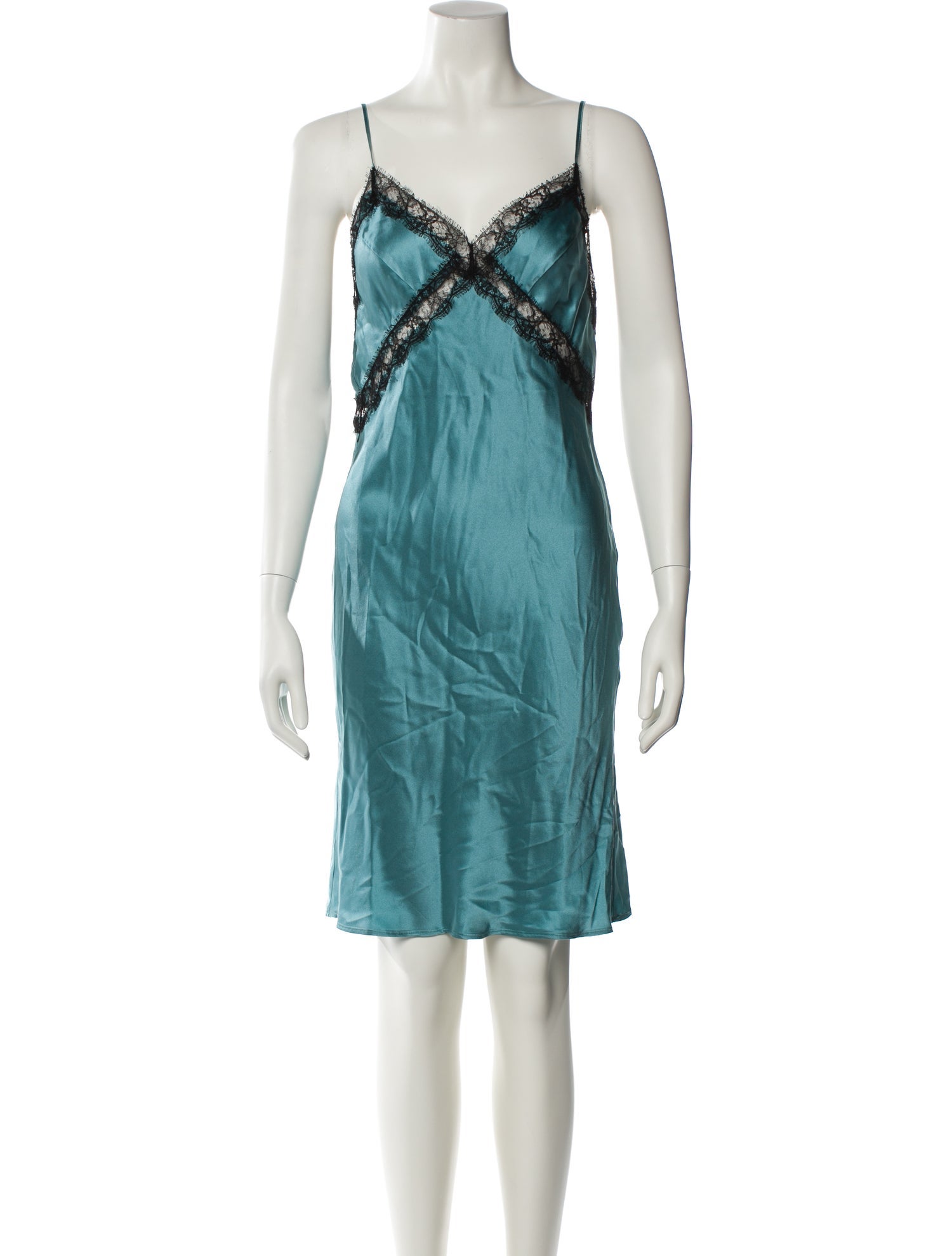 Kiki De Montparnasse Silk Raw-Edge Trim Nightgown