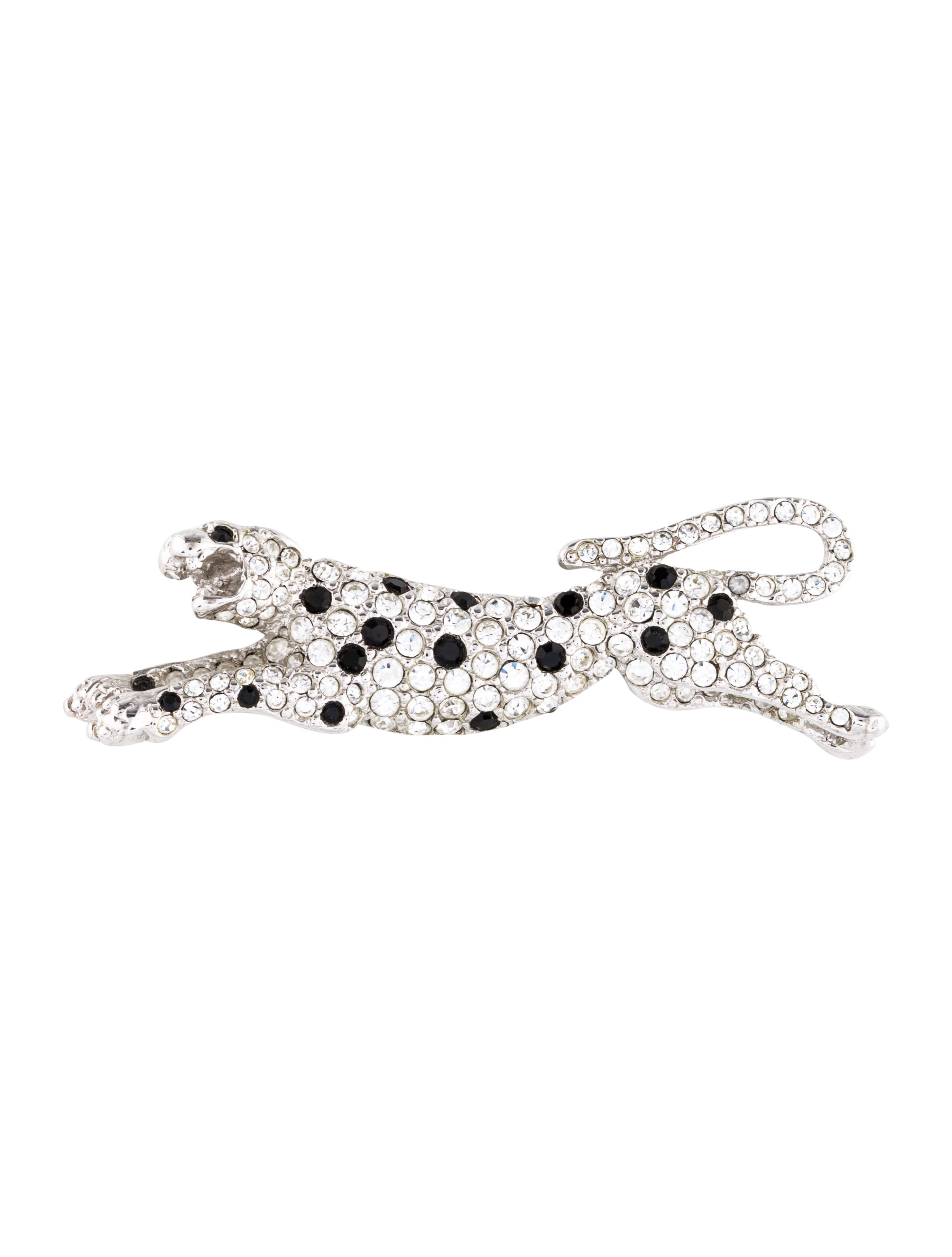 Kenneth Jay Lane Crystal Panther Brooch
