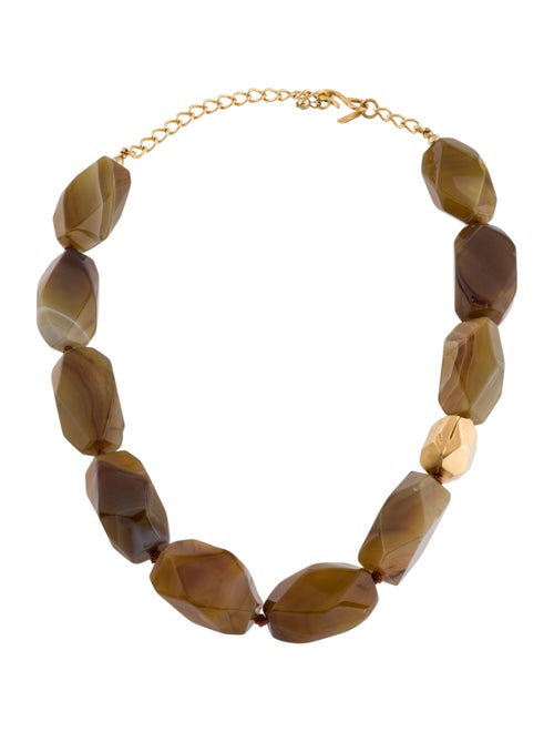 Kenneth Jay Lane Agate Bead Necklace Gold