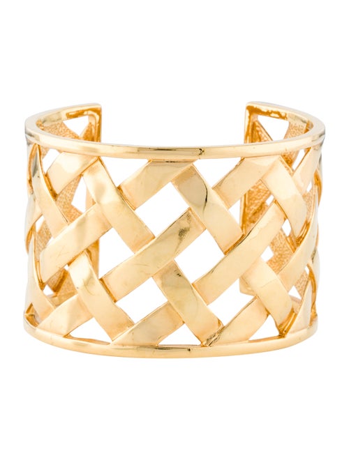Kenneth Jay Lane Basketweave Cuff Gold
