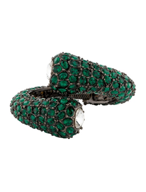 Kenneth Jay Lane Crystal Bypass Hinge Cuff