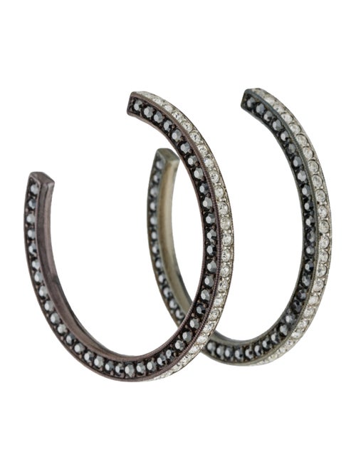 Kenneth Jay Lane Crystal Hoop Earrings
