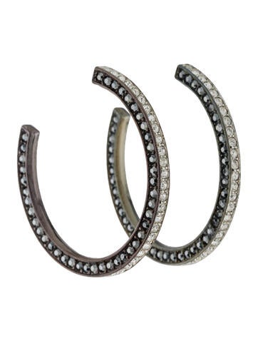 Kenneth Jay Lane Hoop Crystal Earrings