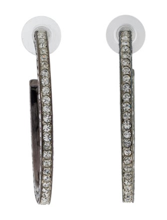 Kenneth Jay Lane Crystal Hoop Earrings
