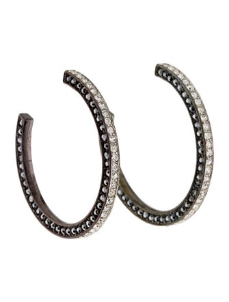 Kenneth Jay Lane Crystal Hoop Earrings