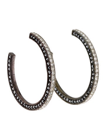 Kenneth Jay Lane Hoop Crystal Earrings