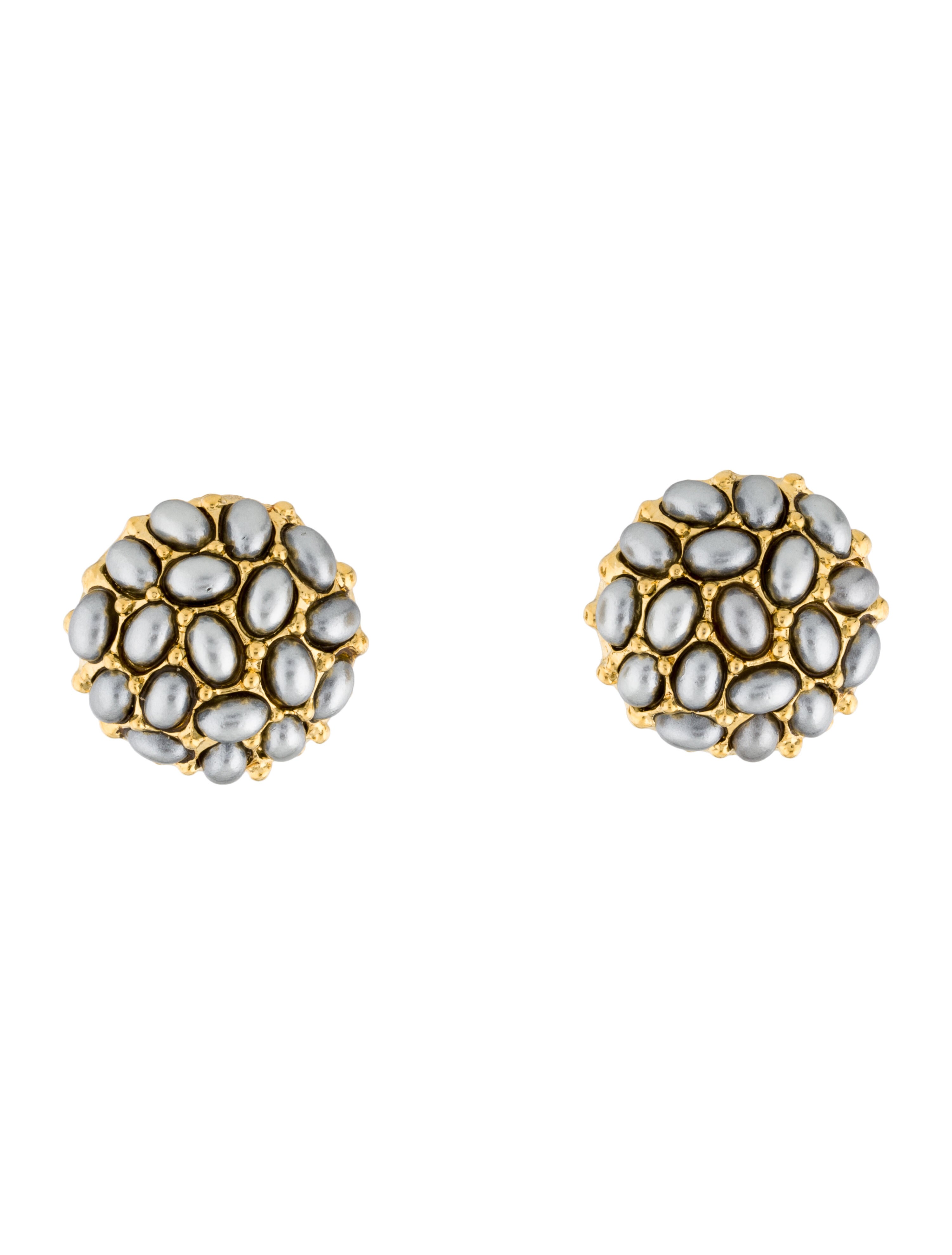 Kenneth Jay Lane Faux Pearl Clip-On Earrings